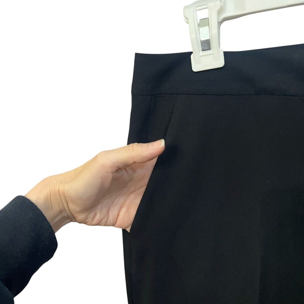 St John Caviar Straight Leg Trousers Size 6 Black Classic Career Quiet Luxury - Picture 3 of 8